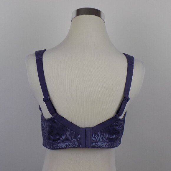 ZeroBound Full Coverage Wire Free Minimizer Bra Size 38C Blue Floral Print - Picture 2 of 5